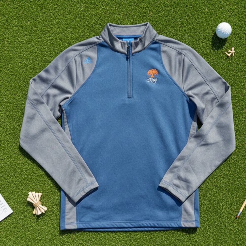 Kiawah Island Golf Resort 1/4 Zip Performance Pullover Blue Adidas Mens Medium